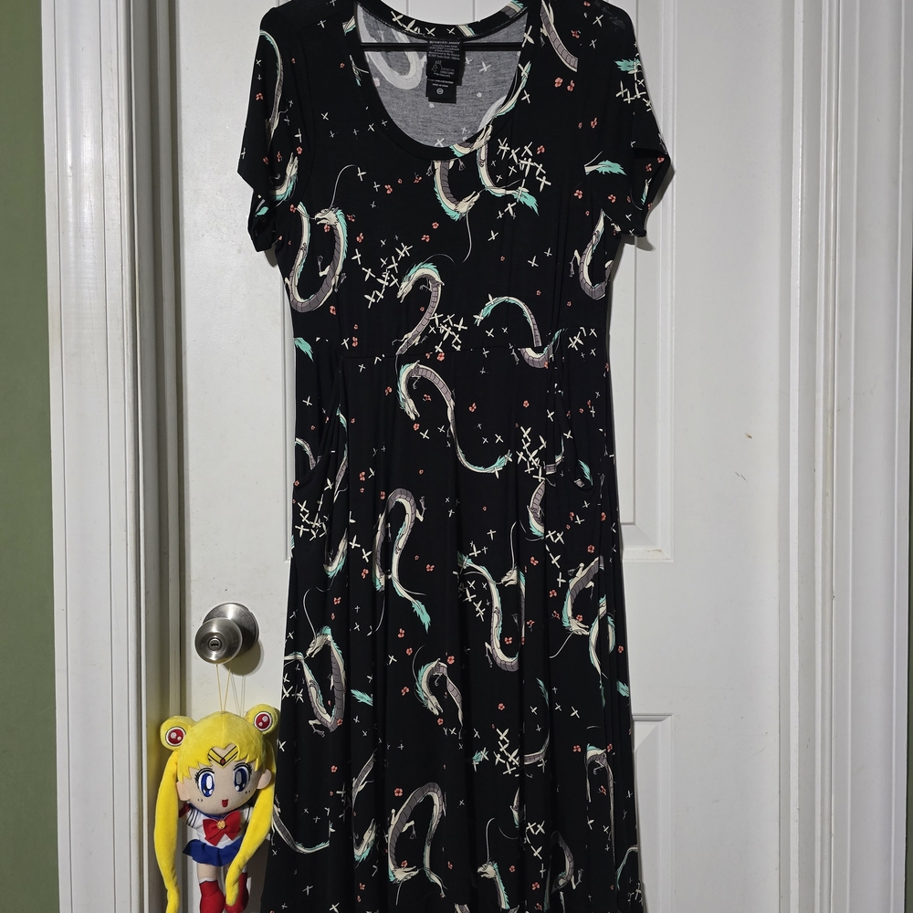 Black Patterned Women's Dress